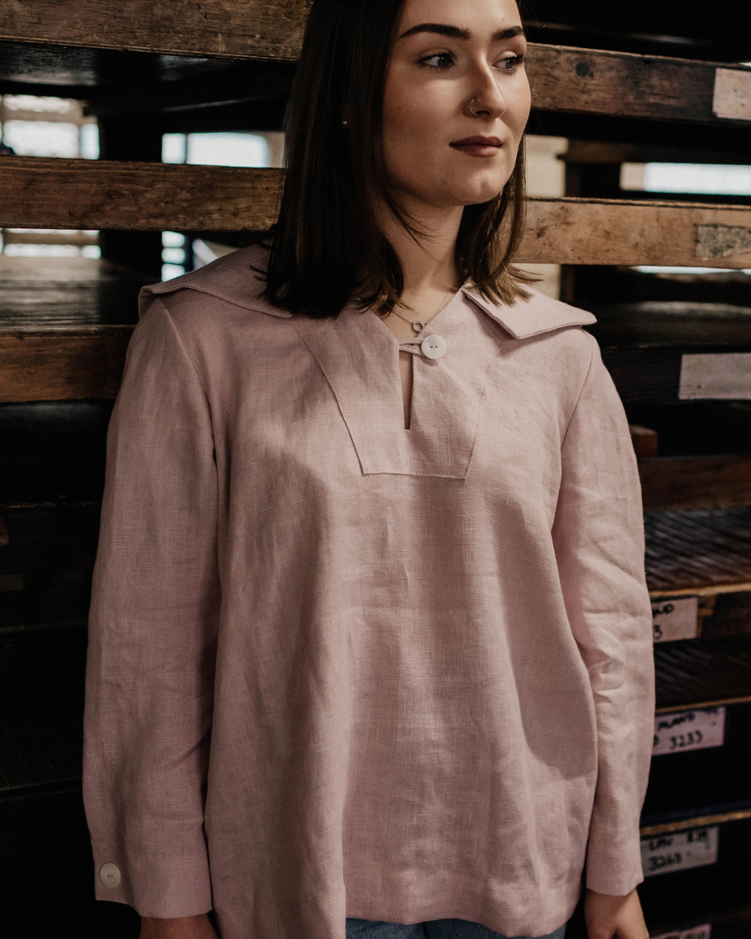 Womens Blouse | Linen Blouse | Vintage Style | sailor Collar | Size 6-20 | sustainable fashion brand