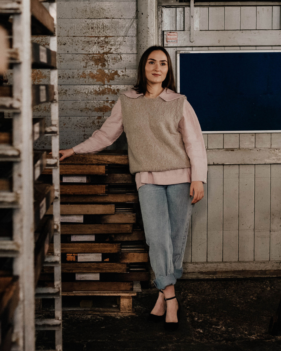 Grace , long sleeve linen sailor collar blouse