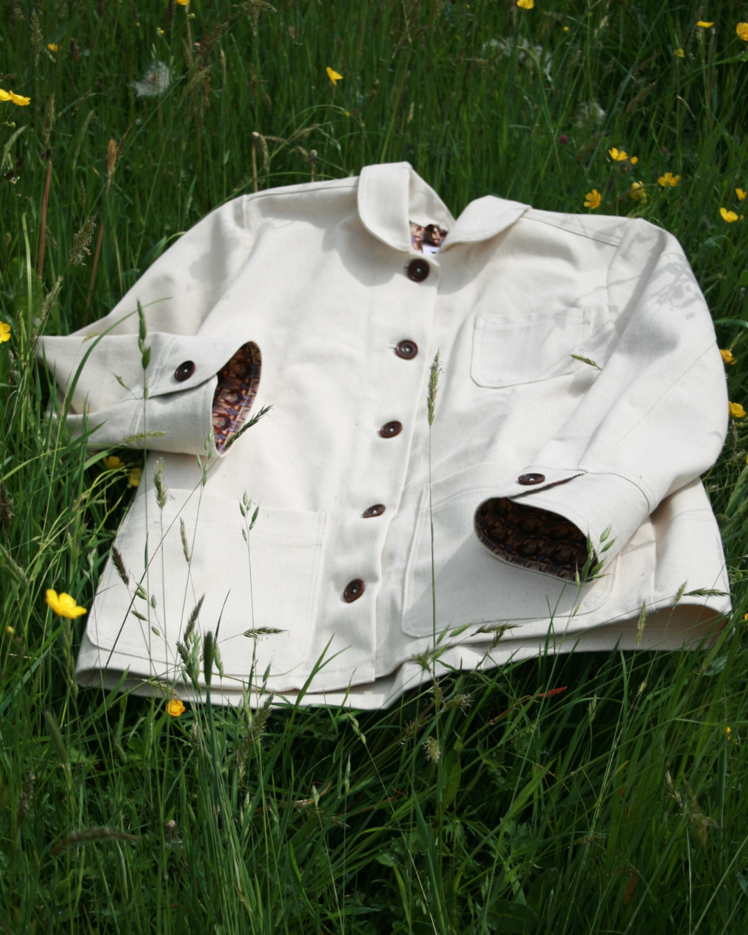 Women's Jacket |Organic seeded cotton| Natural button s| big pockets | Pleat in back | Jacket Style | Size 6-24 | sustainable fashion brand