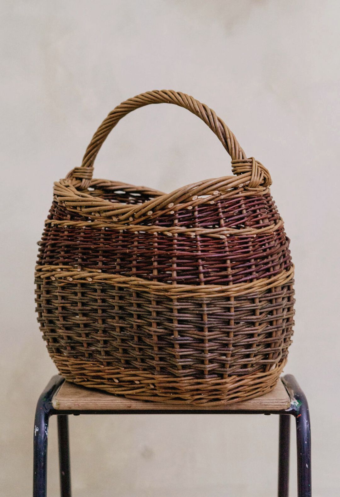 boat shaped shopper, hand woven willow.