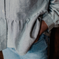 Womens Peplum Blouse | Striped Shirt |  cotton and linen shirt | Size 6-24