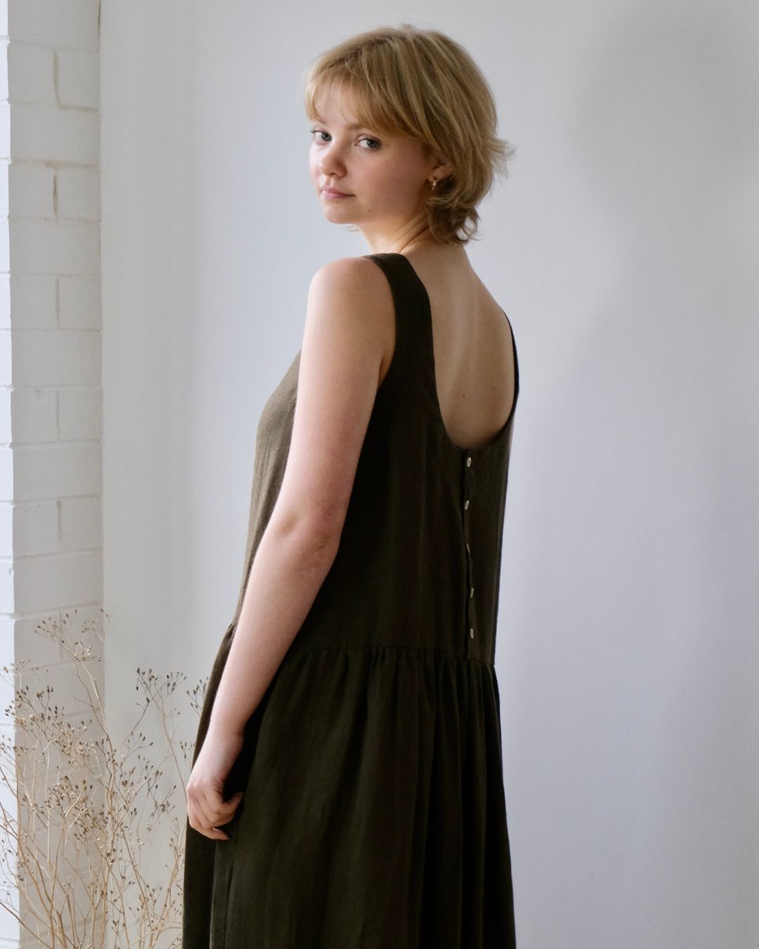 Pinafore dress | button back | sizes 6-20 | sustainable fashion