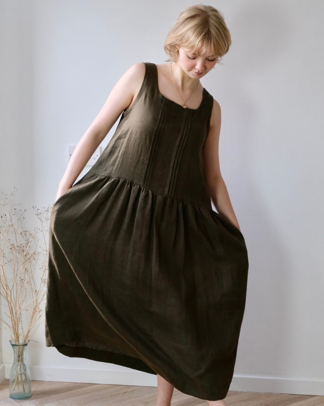 Pinafore dress | button back | sizes 6-20 | sustainable fashion