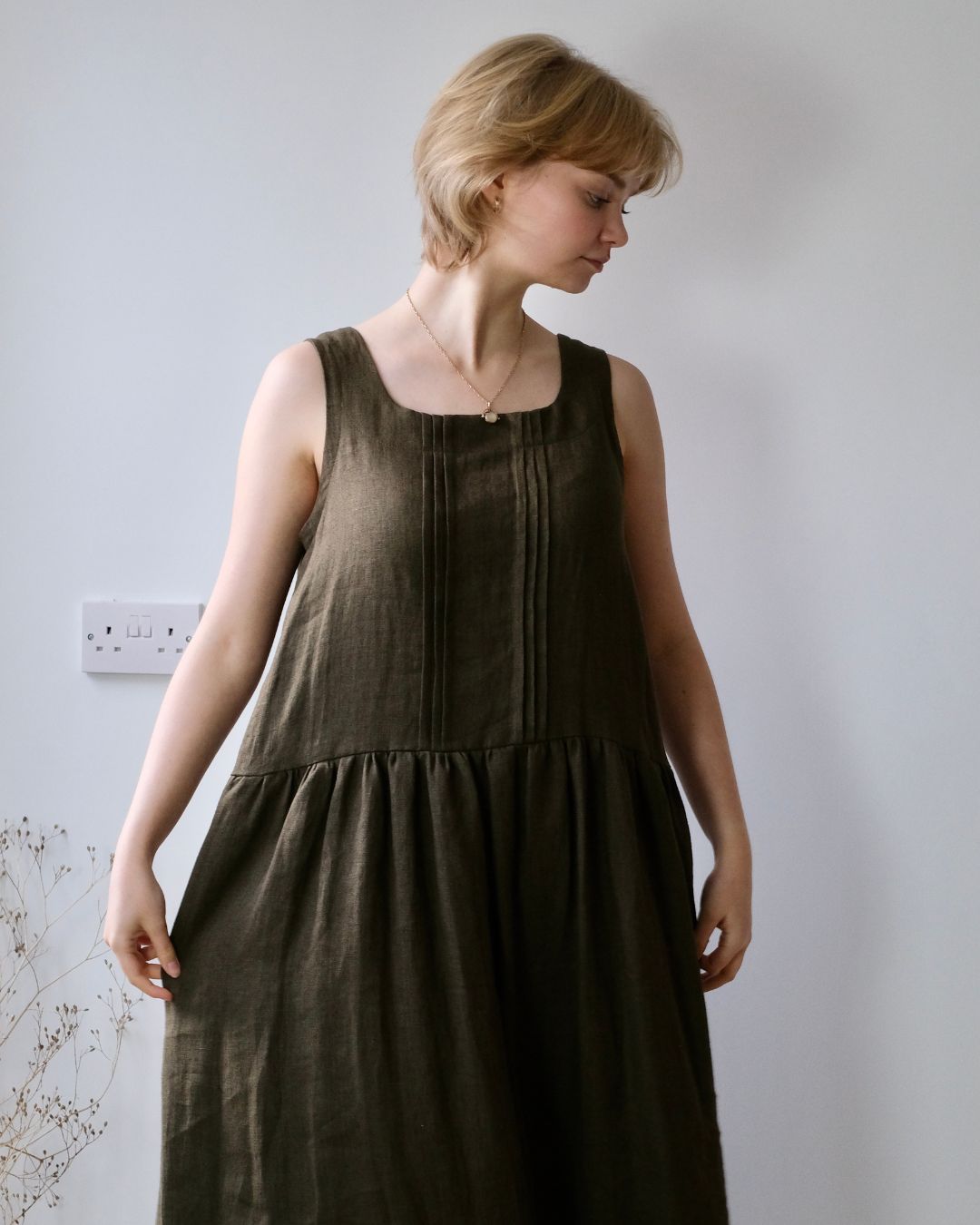 Pinafore dress | button back | sizes 6-20 | sustainable fashion