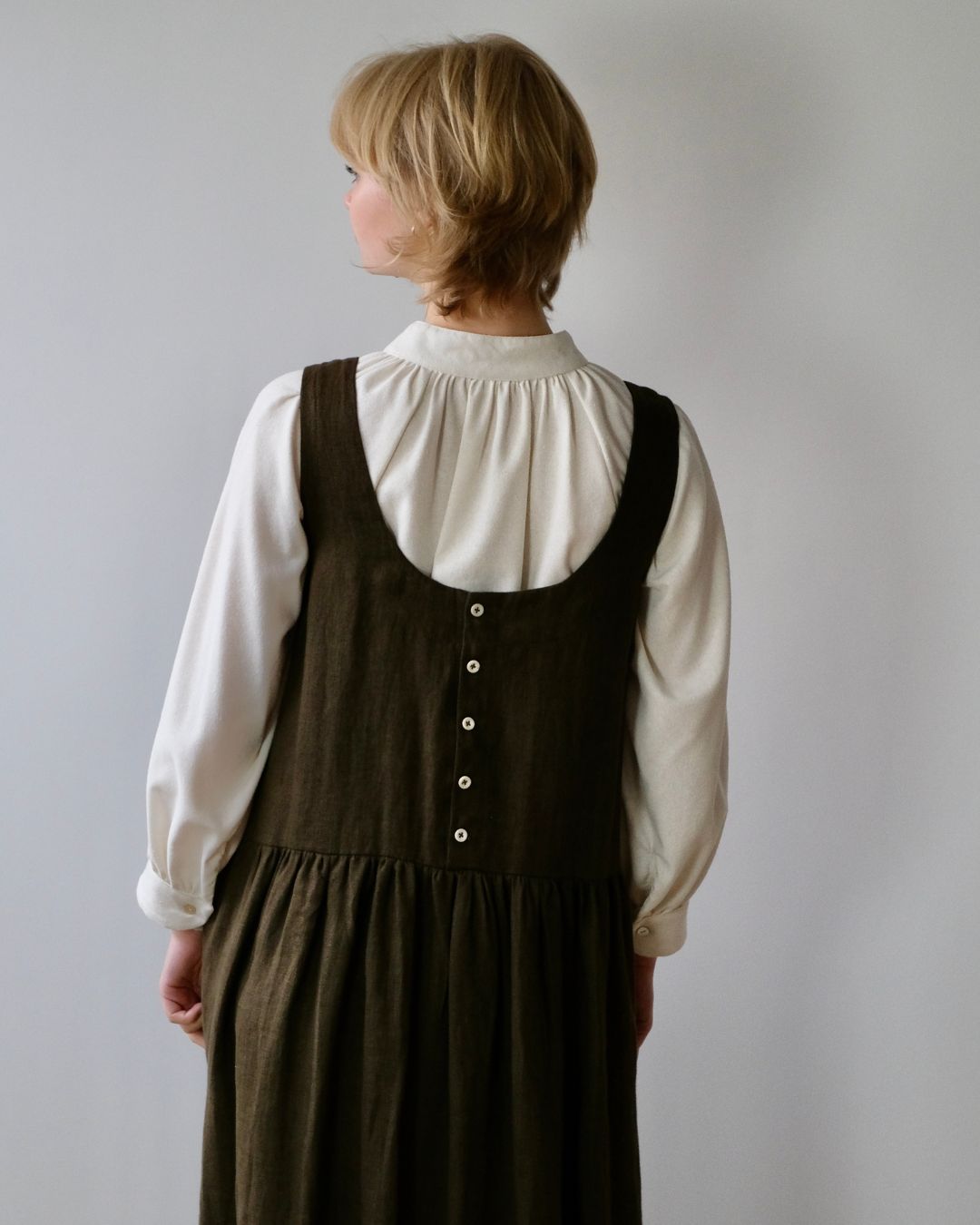 Pinafore dress | button back | sizes 6-20 | sustainable fashion