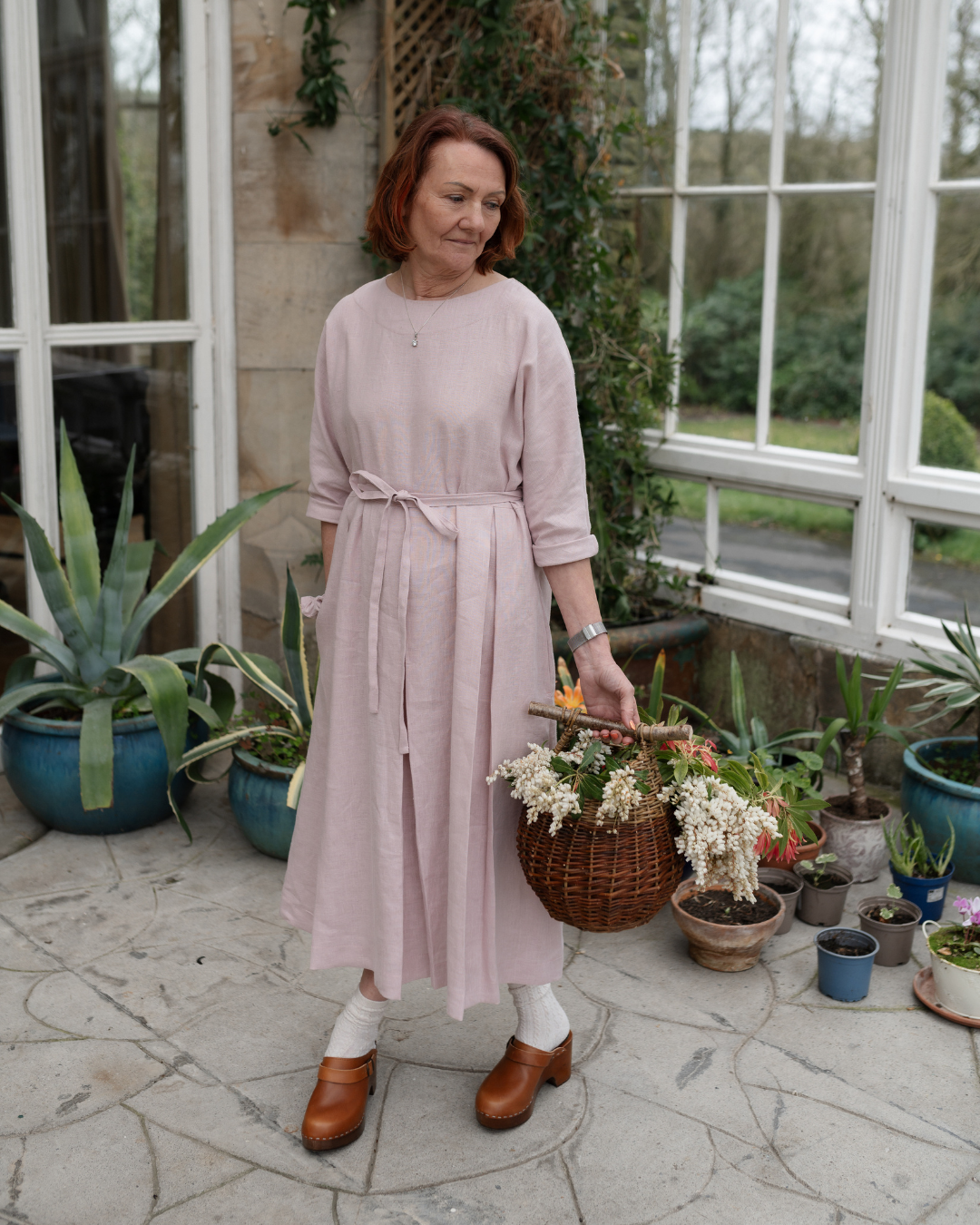 HELEN | pleated dress | linen
