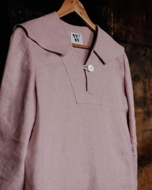 GRACE | sailor collar | linen | heather