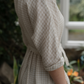 Linen dress | pull on style | raglan sleeve | gathered skirt
