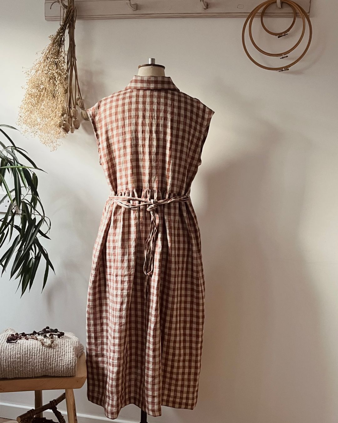 Linen dress | scalloped front soft shoulder | gathered skirt| sizes 6-24|  sustainable fashion brand