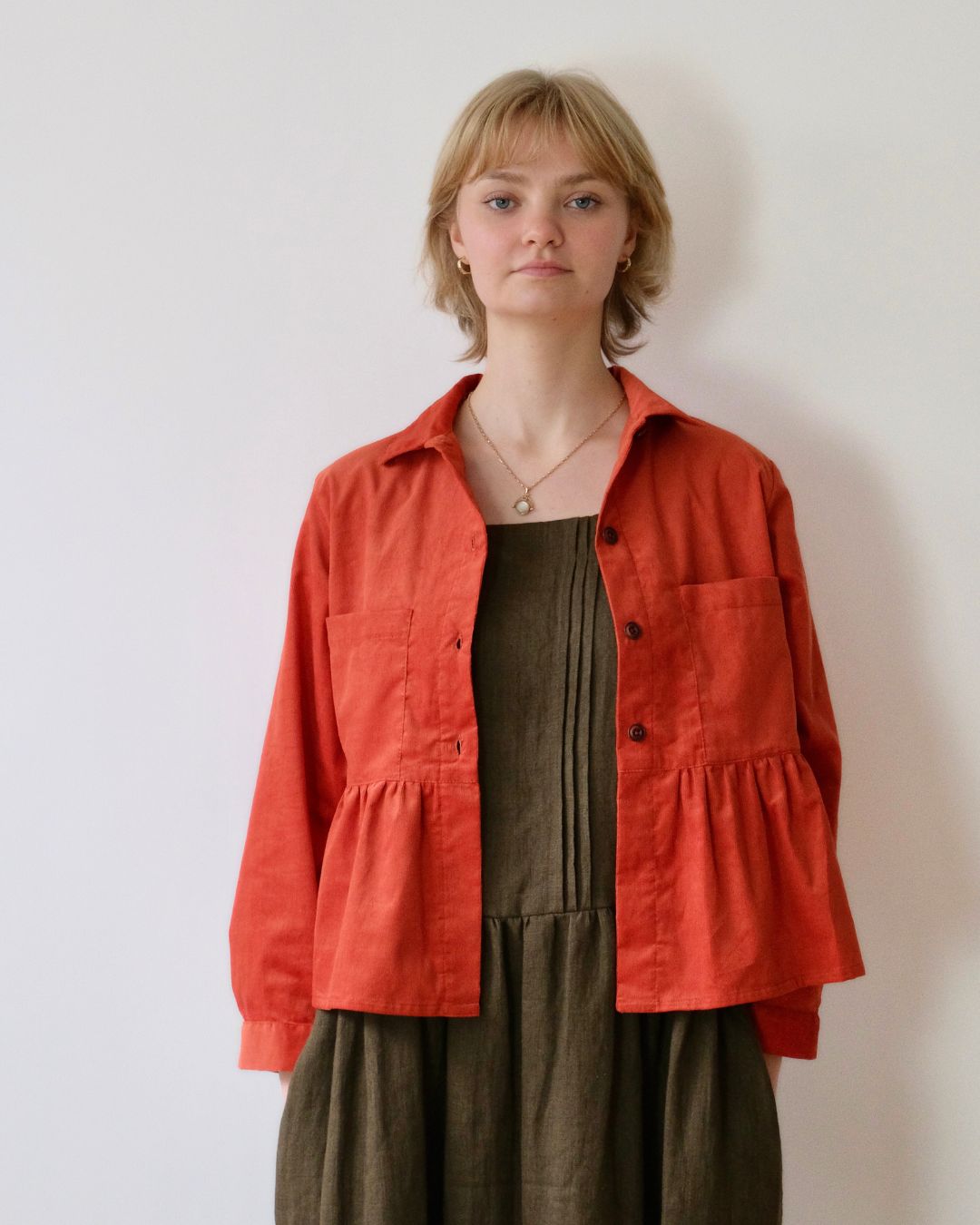 Womens Blouse | Corduroy Blouse  | Vintage Style | Peplum Top  | Size 6-24 | sustainable fashion brand
