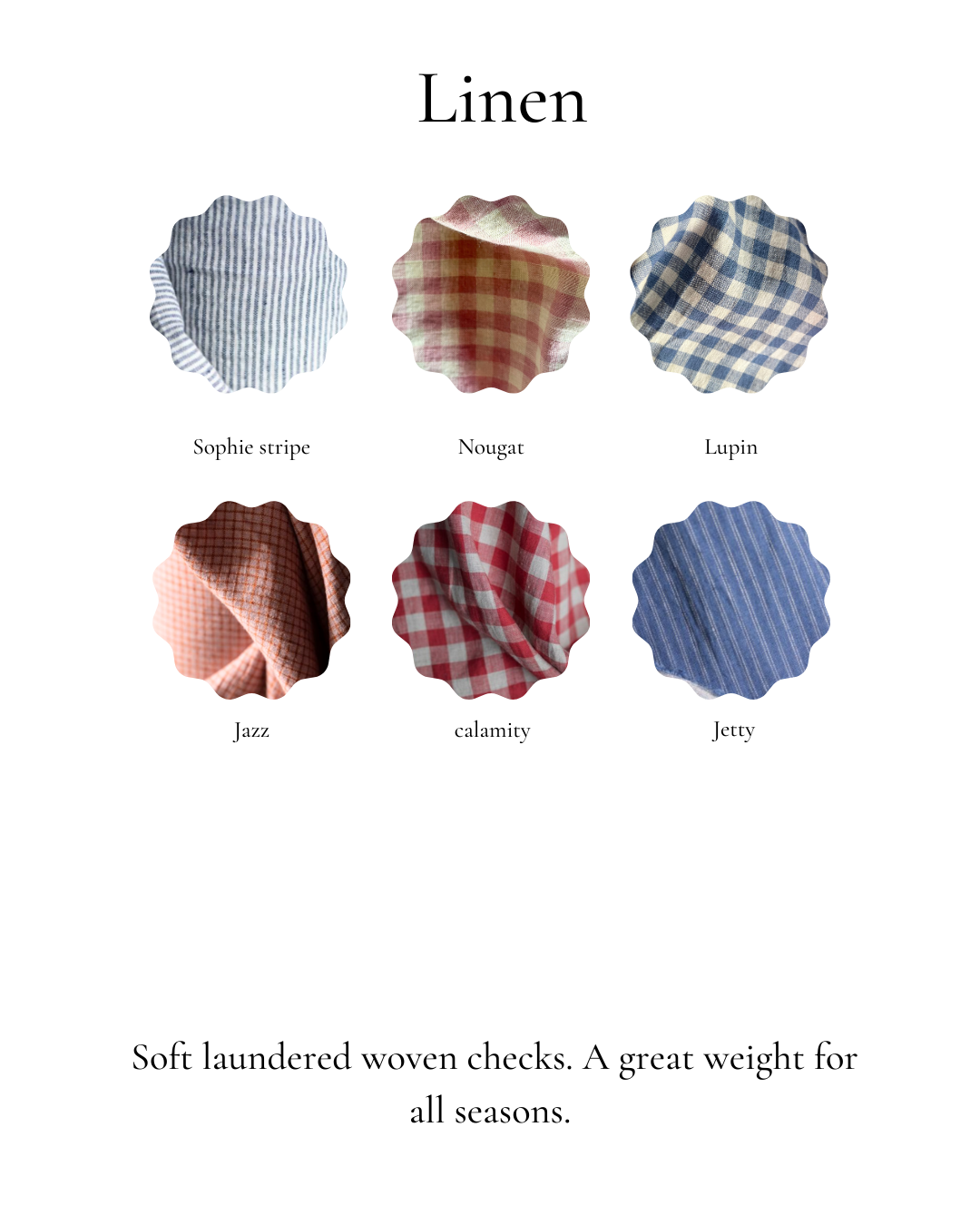 colour options for bundle offer Denis short & Joyce top