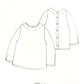 Line drawing of a long-sleeve top  on a white background, with name 'Polly' .