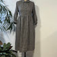 PAULA | long sleeve | linen dress |scalloped front