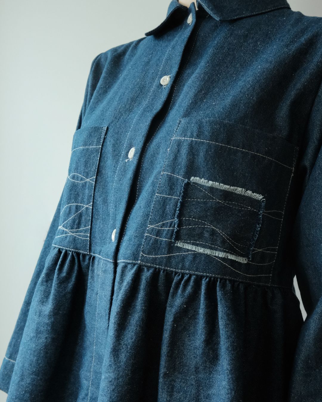 Dorothy peplum shirt in denim