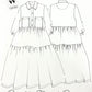 Line drawing of a tiered dress 