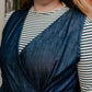 sleeveless wrap denim dress with ties