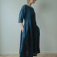 Helen pleated linen dress