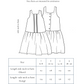 Sketch and size chart for Joyce pinafore dress