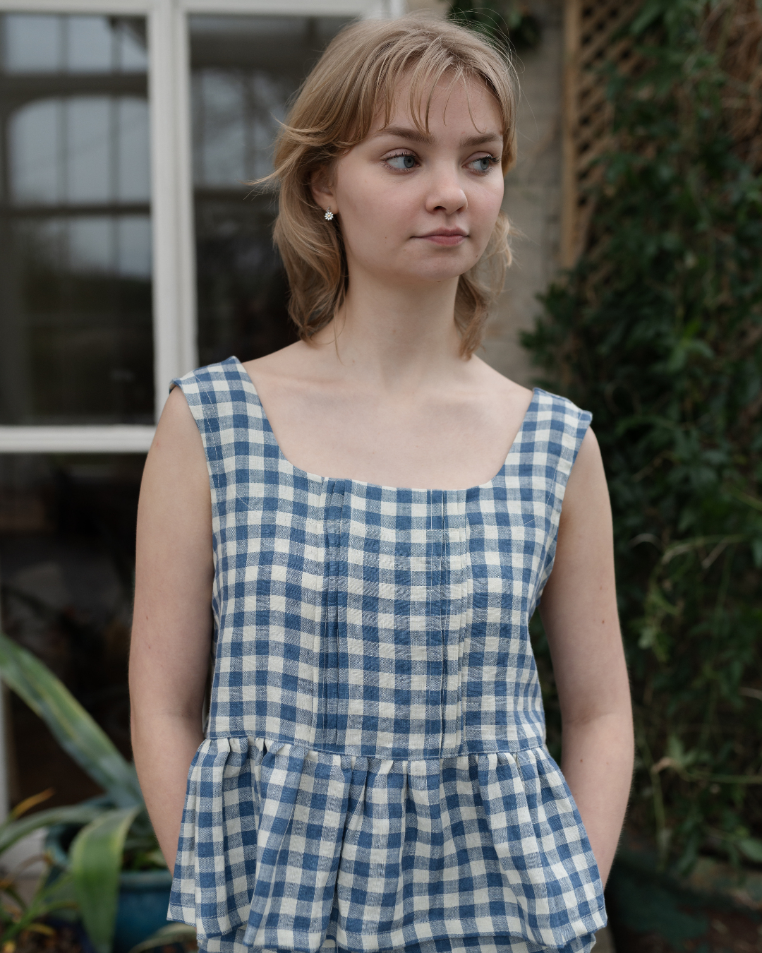 JOYCE | pleated |  linen top