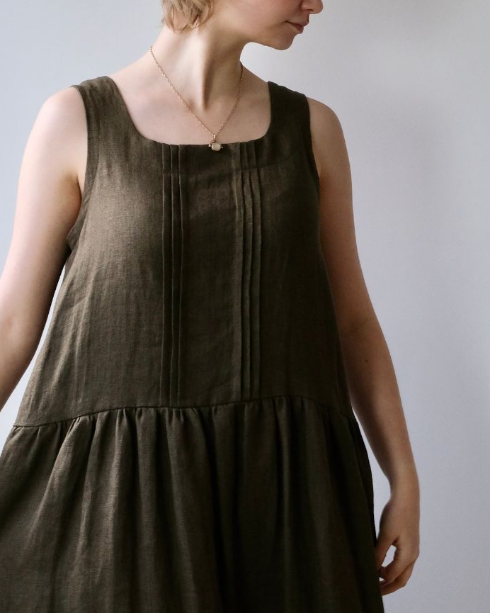 JOYCE | pinafore dress | low waist |linen