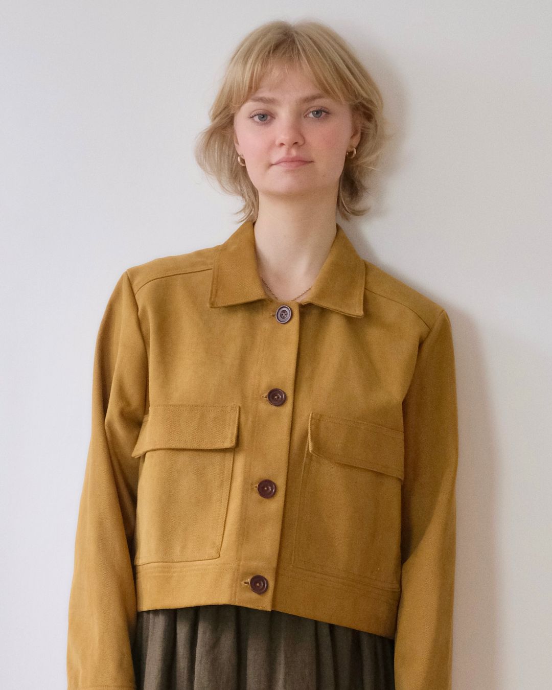 Ladies  short cotton twill jacket. Sustainable brand, sizes 6- 20 