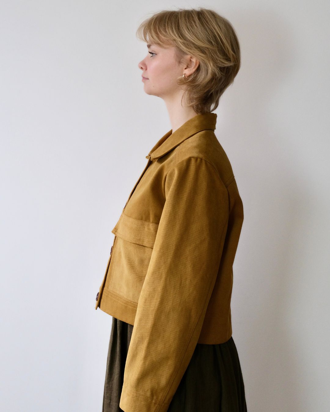 Ladies  short cotton twill jacket. Sustainable brand, sizes 6- 20 