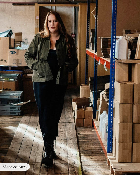 Model standing wearing Jack jacket