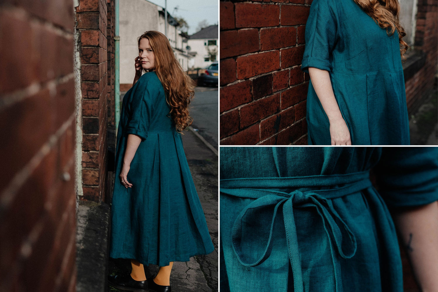 Womens Linen Dress | Midi Dress |  linen dress with pockets | Size 6-24 | Empire Line