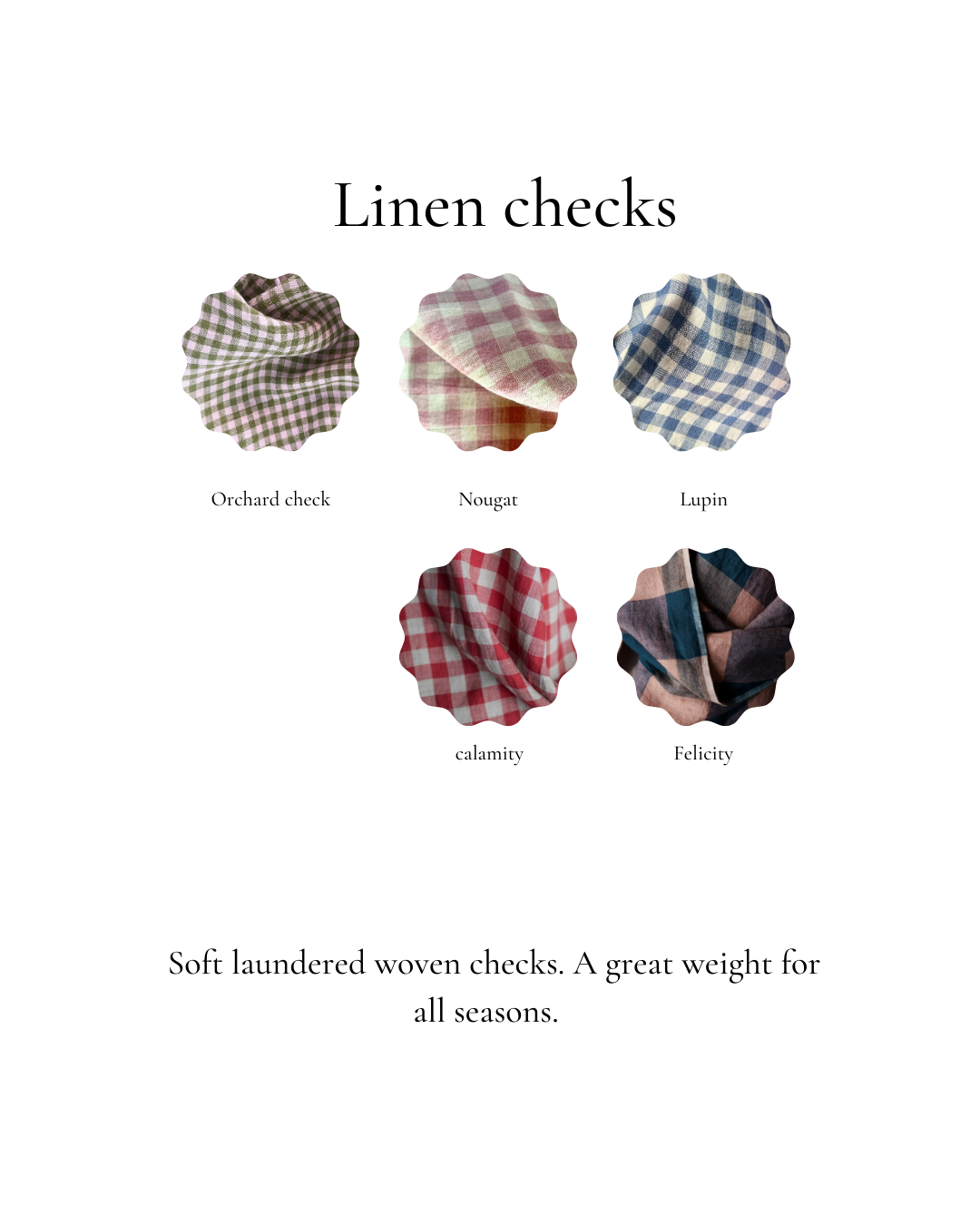 Colour options for linen checks