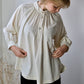 Womens, loose gathered blouse, natural silk, sustainably made in Lancashire. sizes 6- 24
