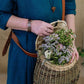 Creel | foraging bag | leather strap | wooden fastener