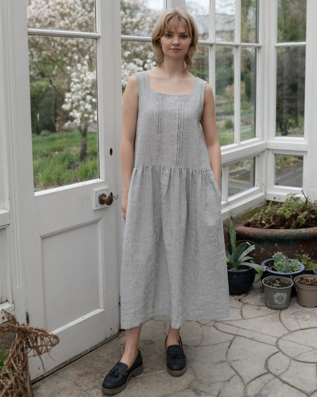 Pinafore dress | button back | sizes 6-20 | sustainable fashion