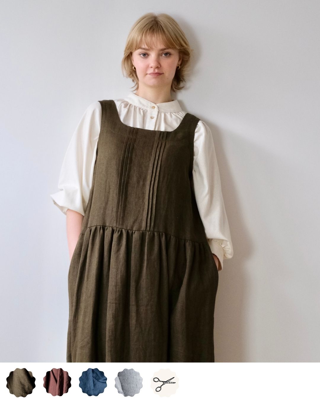 Pinafore dress | button back | sizes 6-20 | sustainable fashion