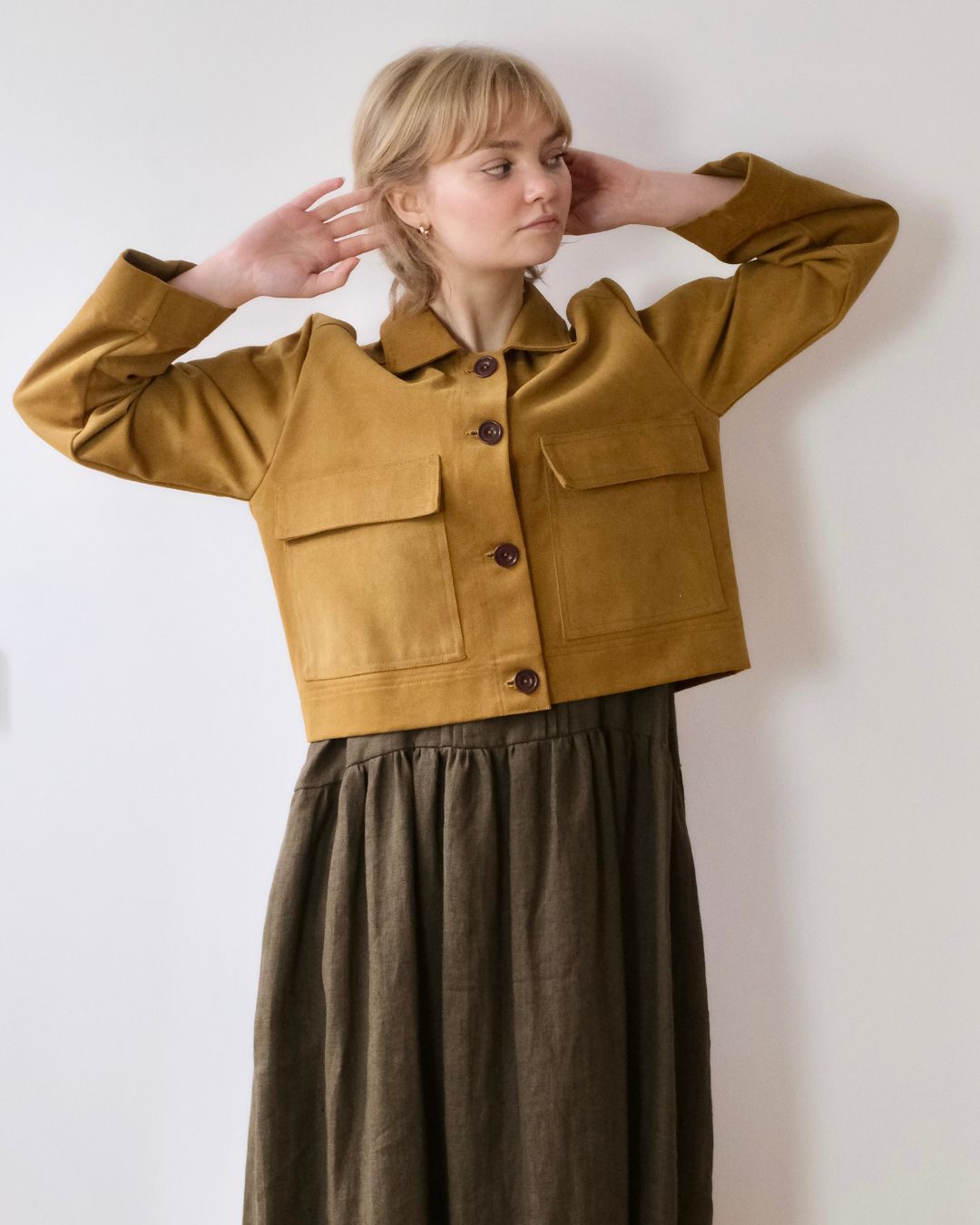 Ladies  short cotton twill jacket. Sustainable brand, sizes 6- 20 