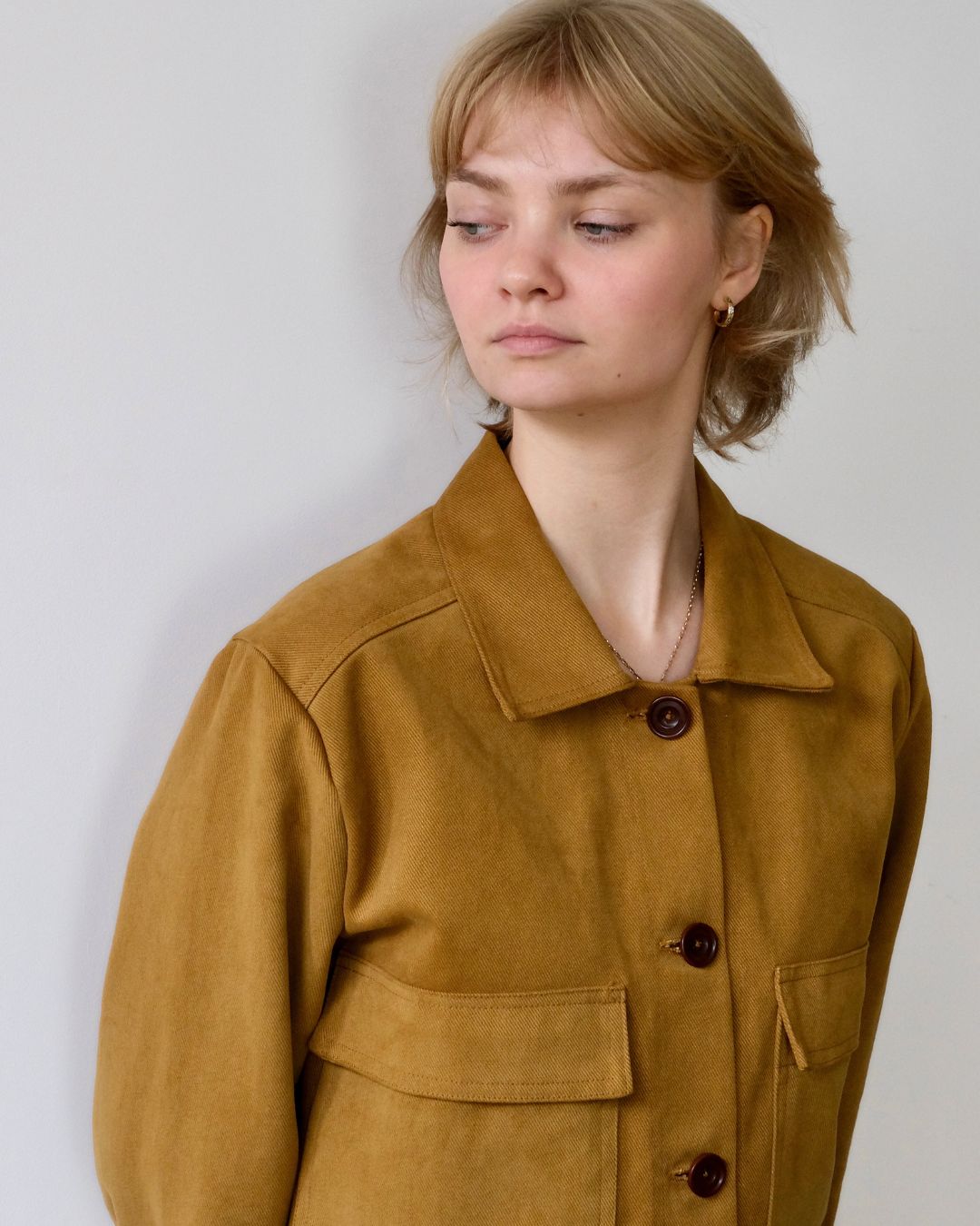 Ladies  short cotton twill jacket. Sustainable brand, sizes 6- 20 