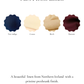 4 colour choices nnamed new indigo, cream, birch and damson. 
